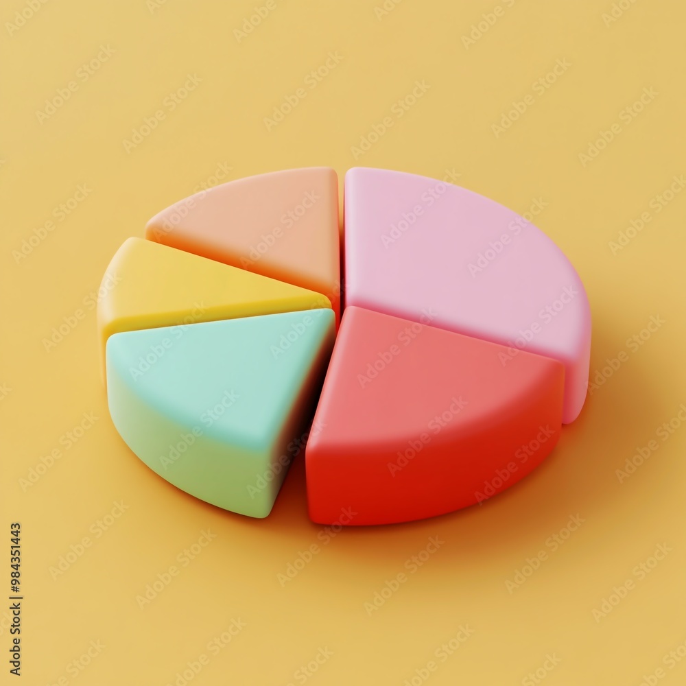 3D Pie Chart Icon: Circular Data Representation Logo Illustration 3D Pie Chart Icon: Circular Data Representation Logo Illustration