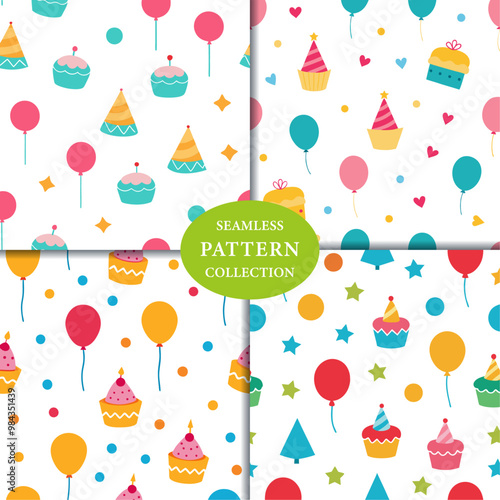 birthday ornaments Seamless Pattern Background