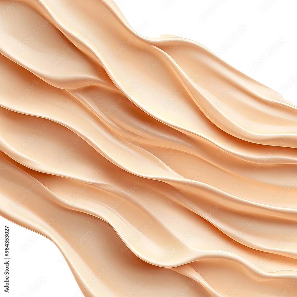 Obraz premium Abstract wave patterns in soft peach tones on black background.