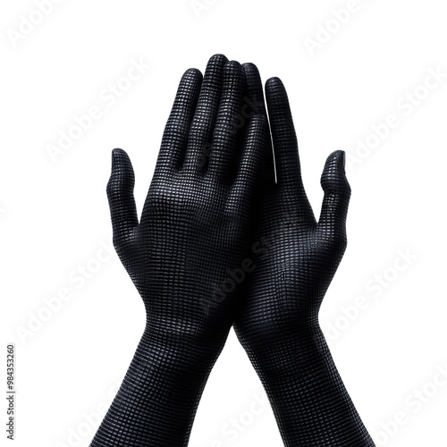 Black gloves, isolated on a white background. photo