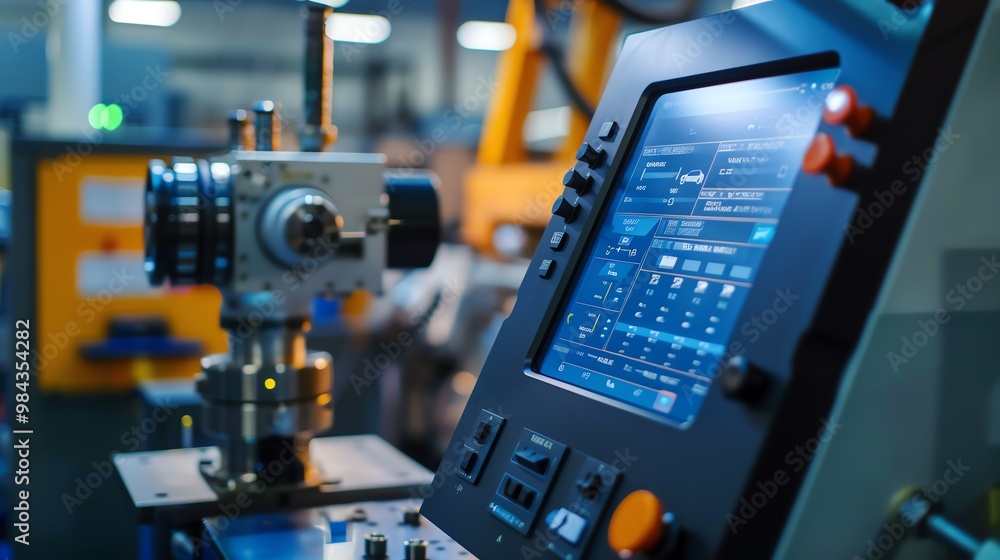 Fototapeta premium CNC machine with a touch screen interface