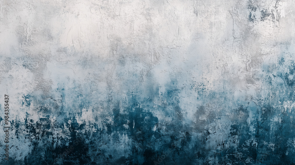 Blue and White Abstract Weathered Wall with Subtle Gradients and Cracked Texture Blue and White Abstract Weathered Wall with Subtle Gradients and Cracked Texture