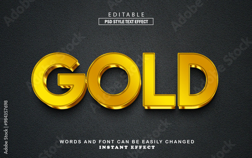 Editable Shiny GOLD text effect