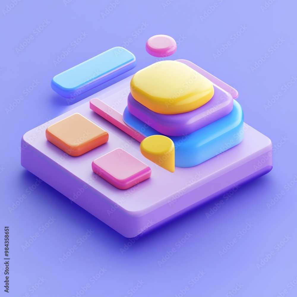 3D Planning Icon: Organizing and Managing Projects Logo Illustration