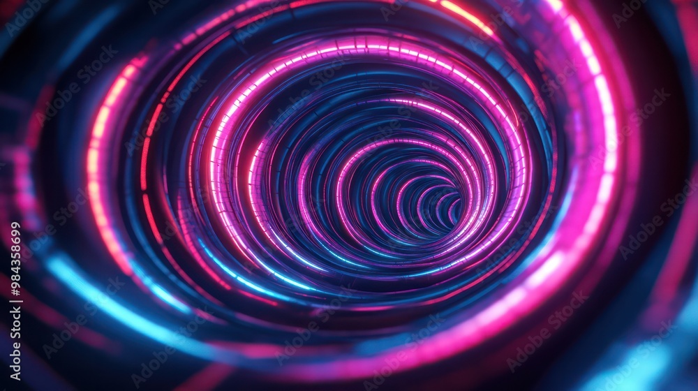 A futuristic spiral background in neon colors, with glowing lines creating a mesmerizing and sci-fi inspired effect. A futuristic spiral background in neon colors, with glowing lines creating a mesmerizing and sci-fi inspired effect.