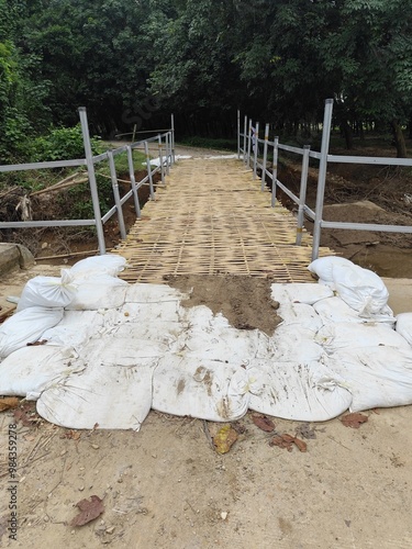 Bamboo bridge in the forest
