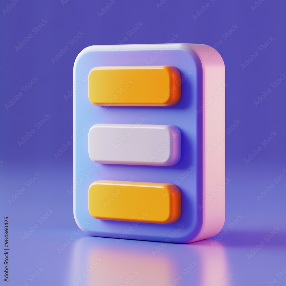 3D Queue Icon: System for Organizing Waiting Lines Logo Illustration 3D Queue Icon: System for Organizing Waiting Lines Logo Illustration