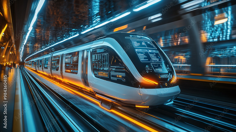 Futuristic Electric Trains with Real Time Traffic Updates and Smart Transportation Features Futuristic Electric Trains with Real Time Traffic Updates and Smart Transportation Features
