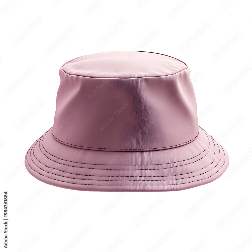 Fashionable Pastel Bucket Hat against White Background Fashionable Pastel Bucket Hat against White Background