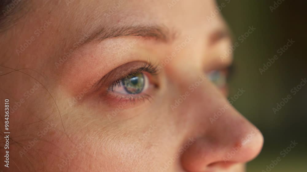 Eyes Of European Woman Meditating At Buddhist Temple In Japan. extreme closeup shot Eyes Of European Woman Meditating At Buddhist Temple In Japan. extreme closeup shot
