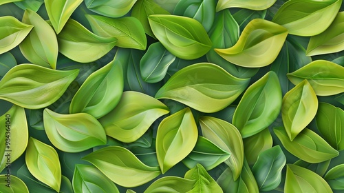 Wallpaper Mural Abstract leaves create a unique wallpaper, a design that echoes natural patterns. Green artwork, a depiction of leaf textures. Torontodigital.ca