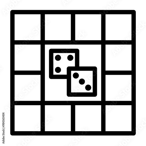 board game icon - simple line icon