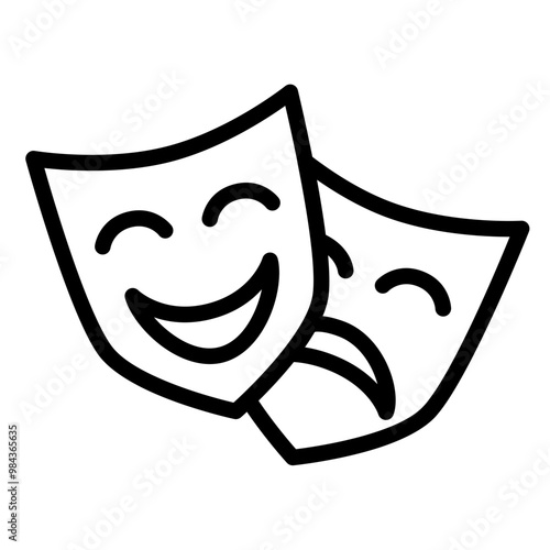 theater mask icon - simple line icon