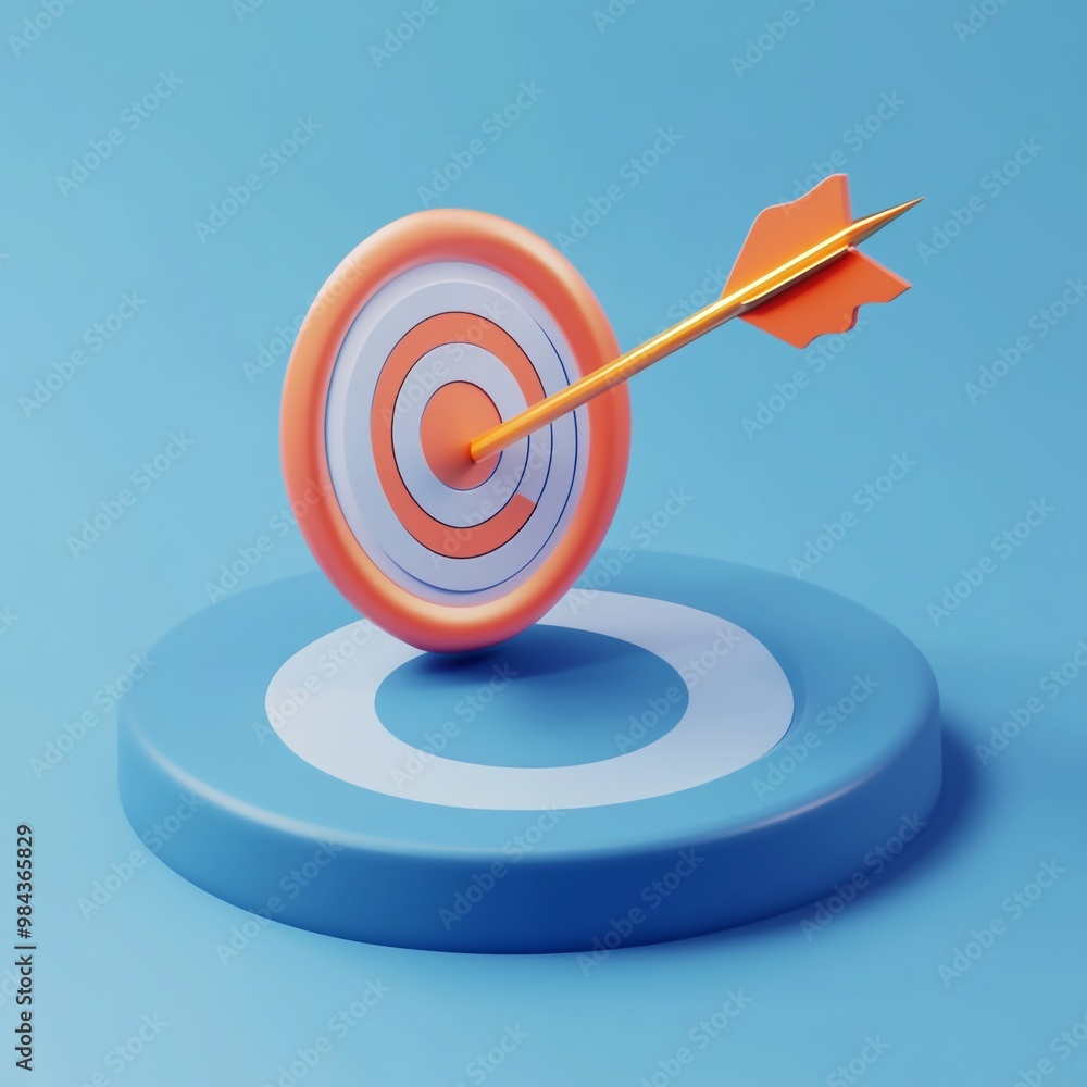 3D Goals Icon: Long Term Objectives for Growth Logo Illustration 3D Goals Icon: Long Term Objectives for Growth Logo Illustration