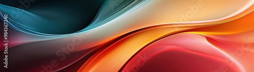 Soft, smooth curves blending bold colors dynamically in an abstract form, curved abstract, colorful motion, Colorful Abstract Background