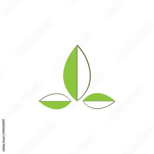 Natural leaf logo icon illustration