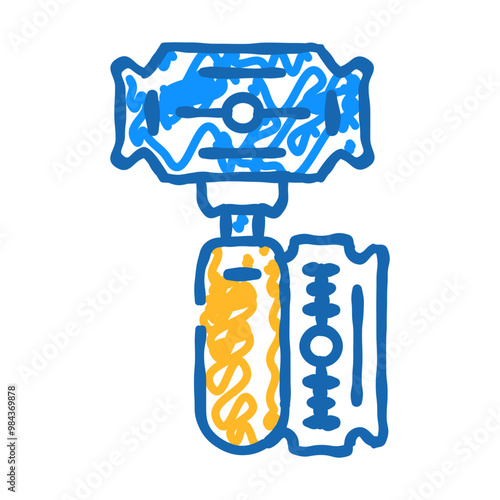 blade callus remover doodle icon sketch vector. blade callus remover sign. isolated symbol illustration