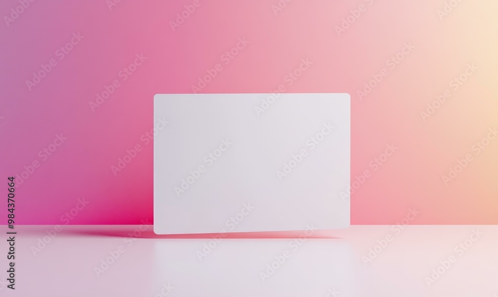 White square on pink gradient background. White square on pink gradient background.