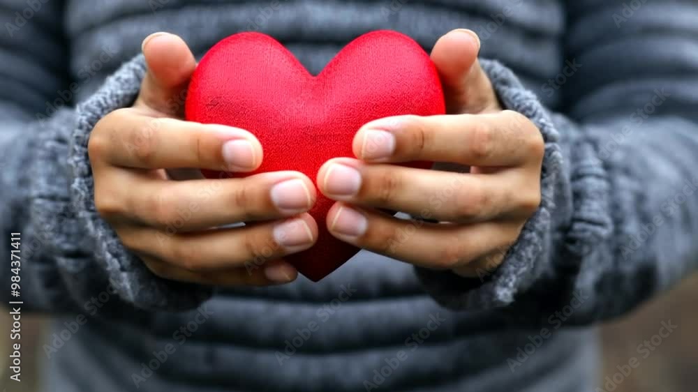 Hands Holding a Red Heart Shape During a Chilly Day Generative AI Hands Holding a Red Heart Shape During a Chilly Day Generative AI