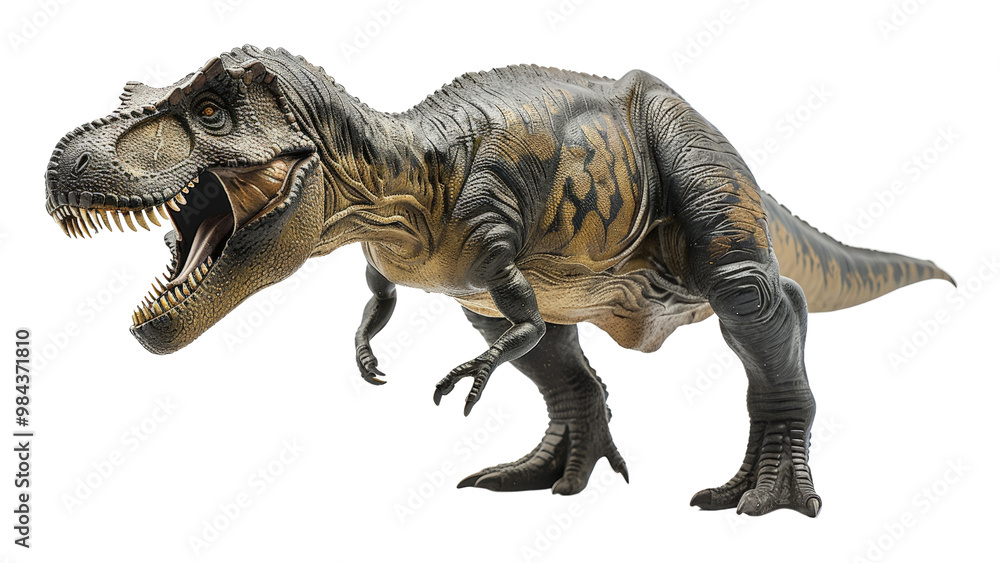Isolated Giganotosaurus dinosaur figure on a white backdrop, emphasizing its intimidating stance, powerful build, and aggressive appearance Isolated Giganotosaurus dinosaur figure on a white backdrop, emphasizing its intimidating stance, powerful build, and aggressive appearance