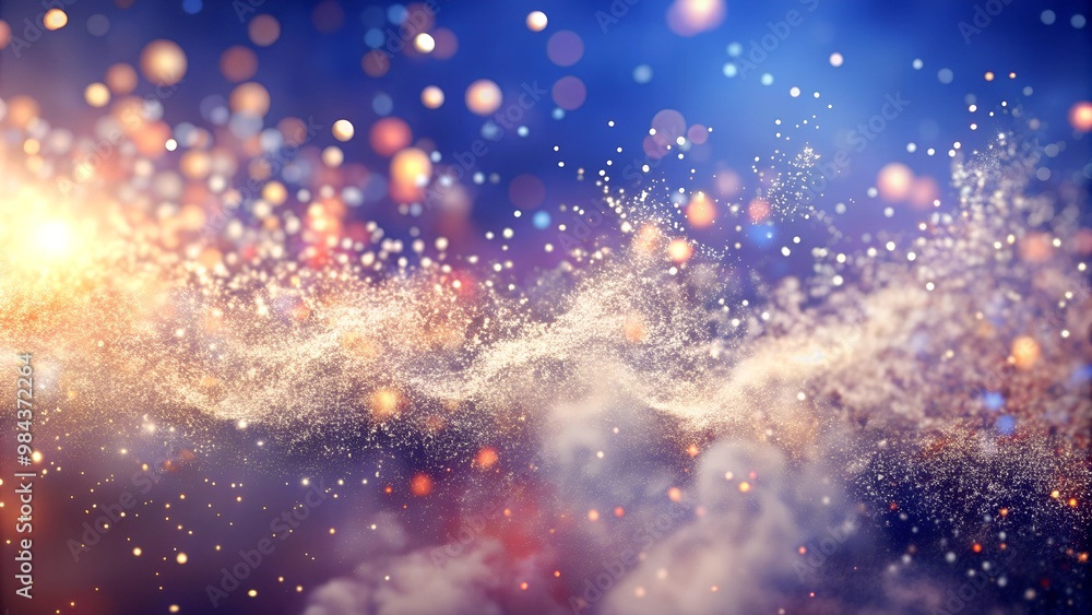Ethereal Dust Particles Floating in Dreamy Purple and Gold Cosmic Realm Representing Mystery Ethereal Dust Particles Floating in Dreamy Purple and Gold Cosmic Realm Representing Mystery