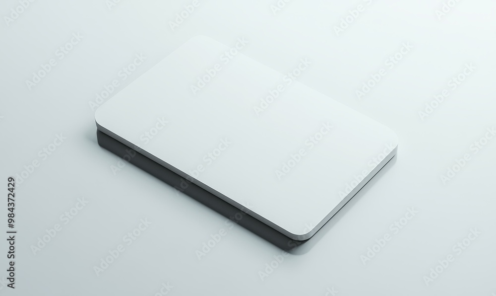 Blank white card on a white surface. Blank white card on a white surface.