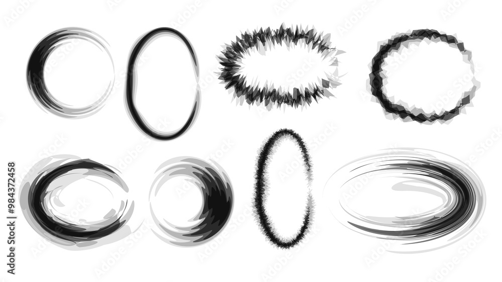 Black ink random hand drawn scribbles set isolated on white background. Black ink frame for your text png illustration. Black ink random hand drawn scribbles set isolated on white background. Black ink frame for your text png illustration.