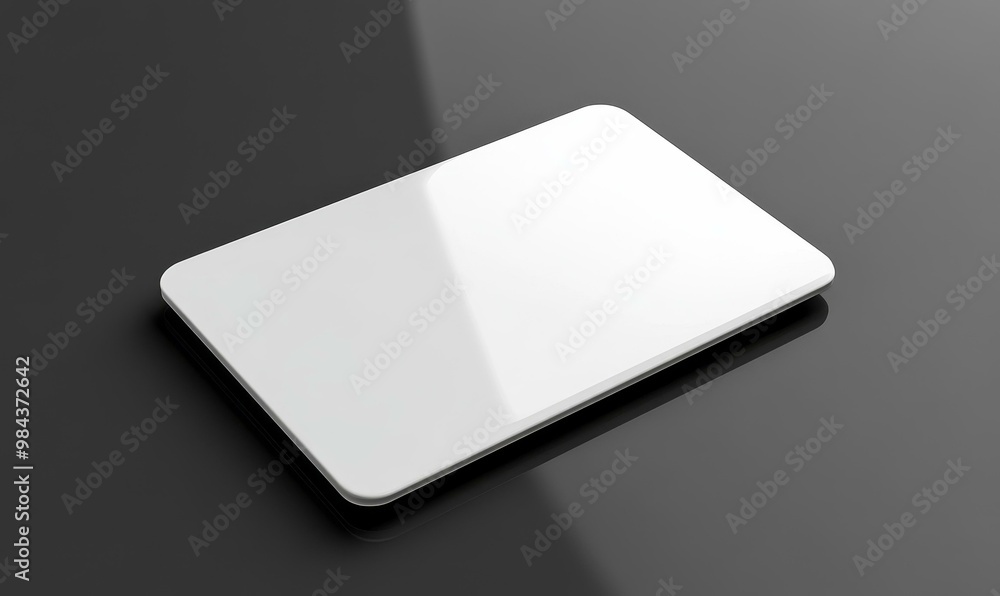 White rectangle on a black surface. White rectangle on a black surface.