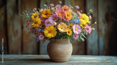 Wallpaper Mural Wildflower Bouquet in a Rustic Vase, cottage core coffee mug Torontodigital.ca
