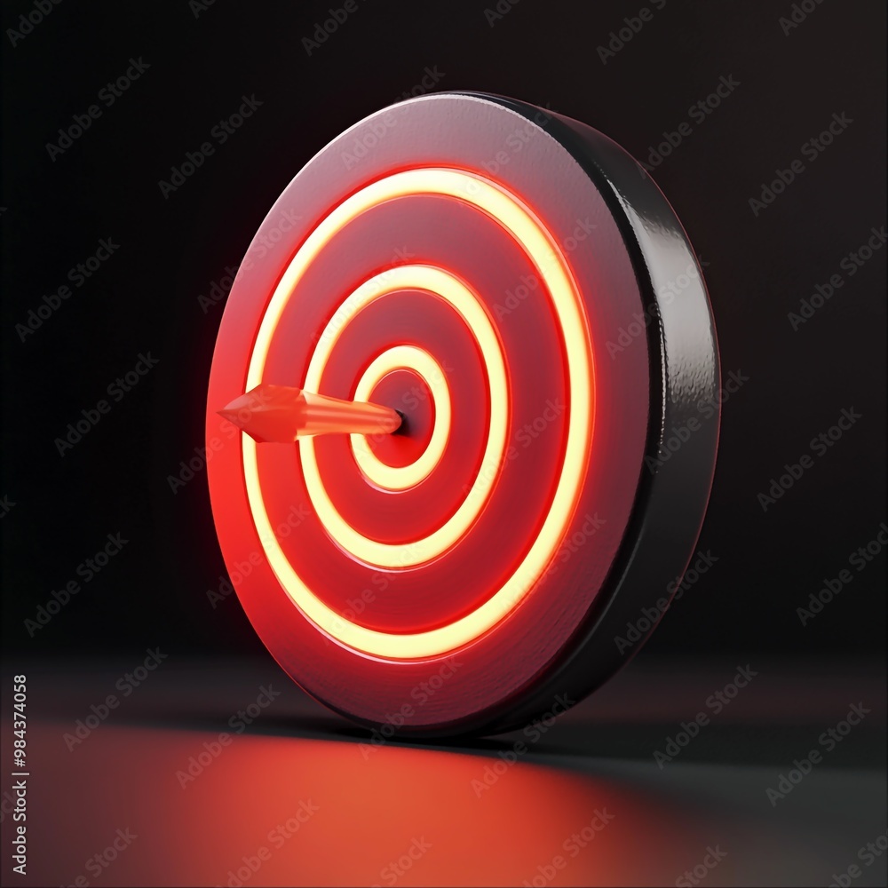 3D Target Icon: Focused Goal for Success Logo Illustration 3D Target Icon: Focused Goal for Success Logo Illustration