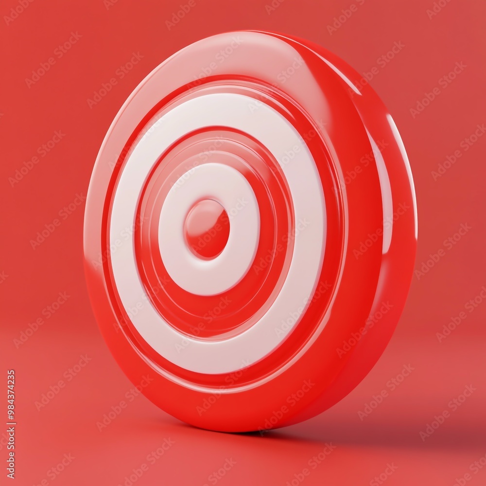 3D Target Icon: Focused Goal for Success Logo Illustration 3D Target Icon: Focused Goal for Success Logo Illustration