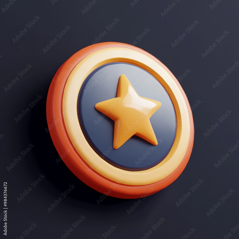 3D Badge Icon: Recognition of Team Member Efforts Logo Illustration 3D Badge Icon: Recognition of Team Member Efforts Logo Illustration