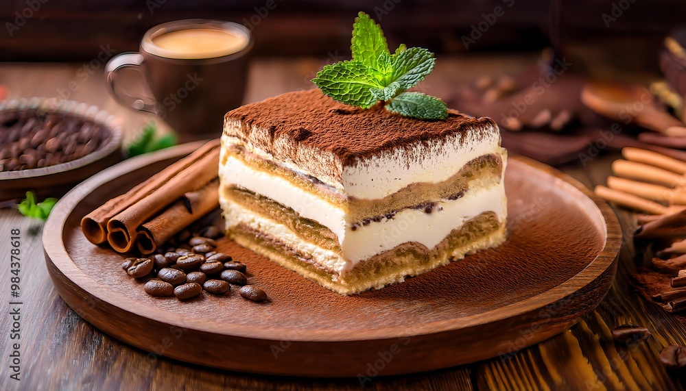 Coffee flavored cake, square cubes beautifully arranged. Coffee flavored cake, square cubes beautifully arranged.