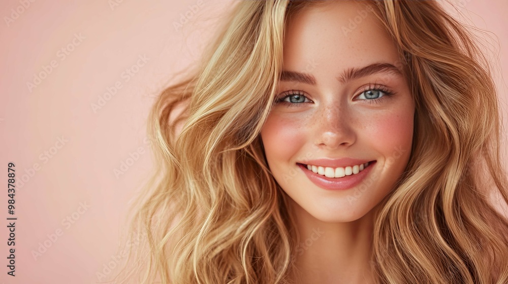 Close-up of a Blonde Woman with Freckles Smiling Close-up of a Blonde Woman with Freckles Smiling