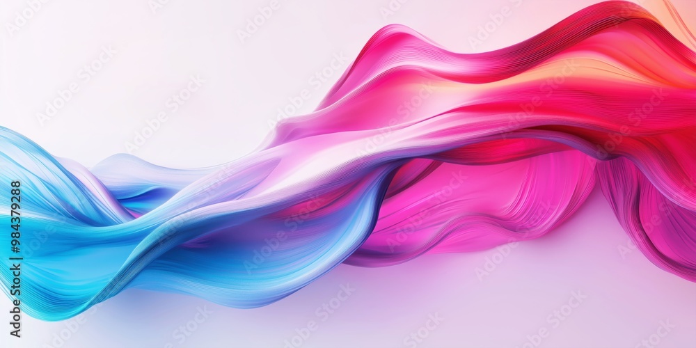 Vibrant, fluid lines in blue, pink, and red, gracefully flowing across a white background, representing motion, creativity, and dynamic art in an abstract form. Vibrant, fluid lines in blue, pink, and red, gracefully flowing across a white background, representing motion, creativity, and dynamic art in an abstract form.