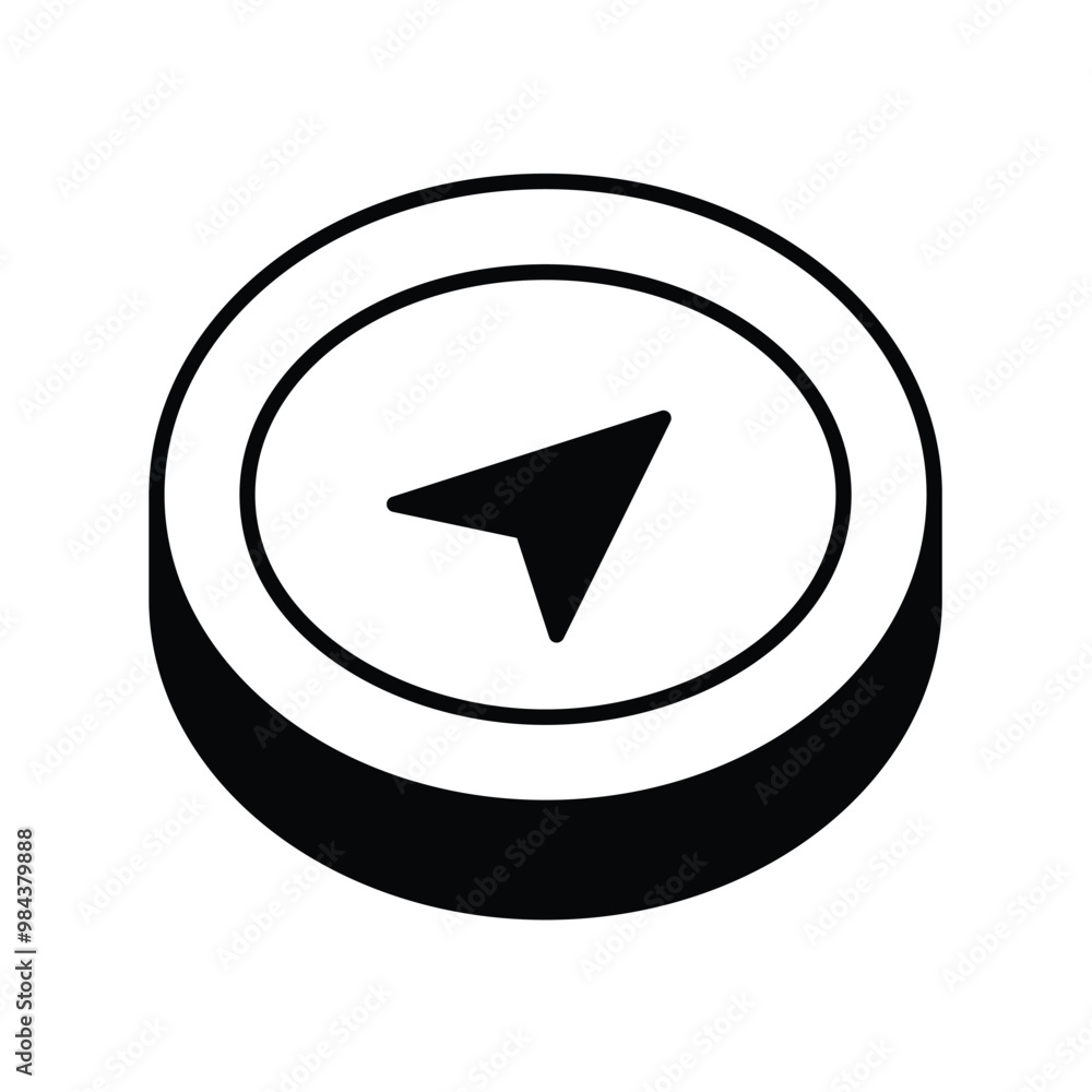 navigation arrow glyph icon with white background vector stock illustration navigation arrow glyph icon with white background vector stock illustration