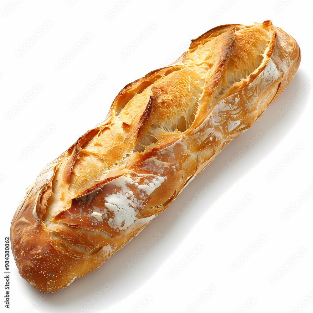Baguette isolated white background Baguette isolated white background