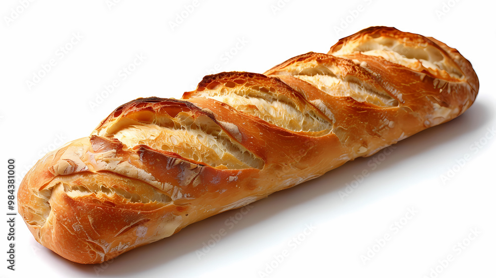 Baguette isolated white background Baguette isolated white background