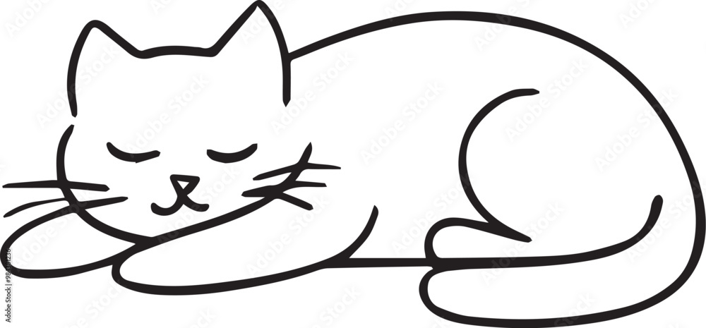 Cat Sleeping sketch vector Cat Sleeping sketch vector