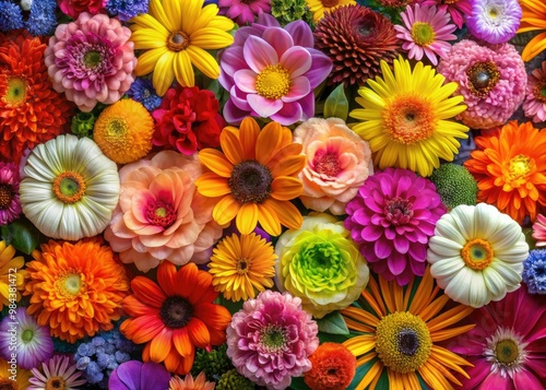 A kaleidoscope of flowers unfurls before you, arrayed in vibrant colors and artistic arrangements, each one a unique masterpiece of natural beauty and whimsy.