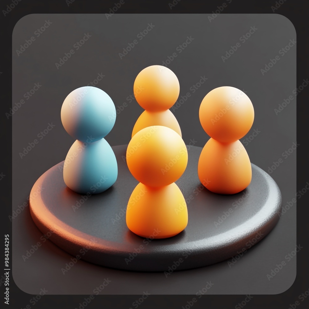 3D Session Icon: Meeting to Develop Team Strategy Logo Illustration 3D Session Icon: Meeting to Develop Team Strategy Logo Illustration
