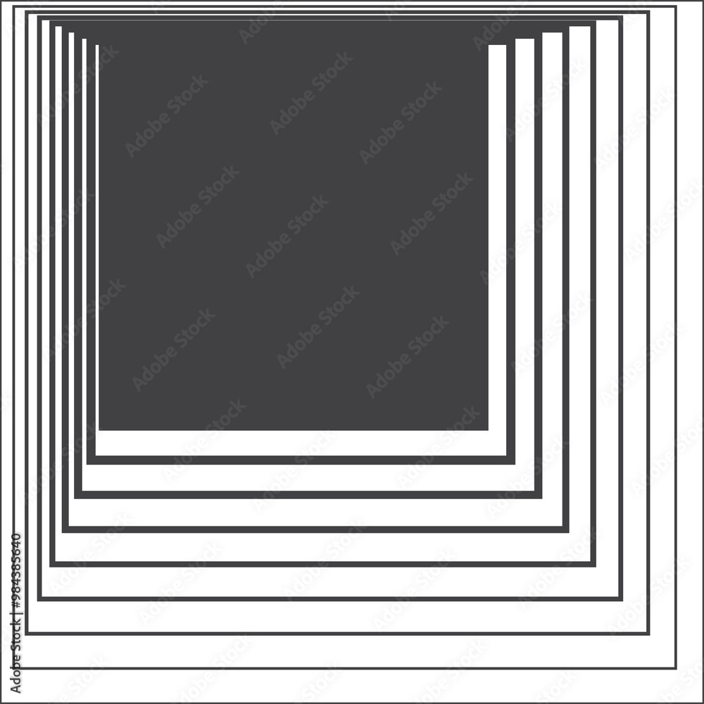 Square black gradient frame with blended line effect. Geometric shape Square black gradient frame with blended line effect. Geometric shape