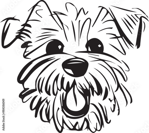 Cute Dog  Sketch vector illustration