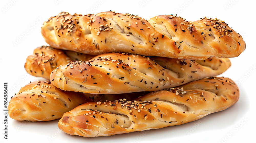 Fougasse isolated white background Fougasse isolated white background
