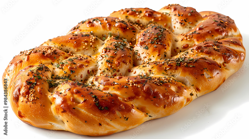 Fougasse isolated white background