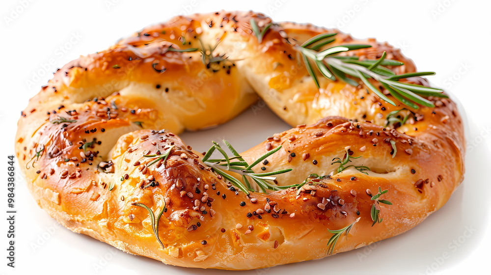 Fougasse isolated white background Fougasse isolated white background