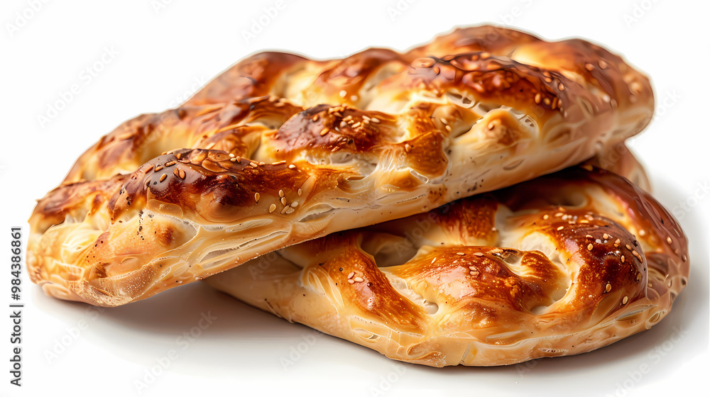 Fougasse isolated white background Fougasse isolated white background