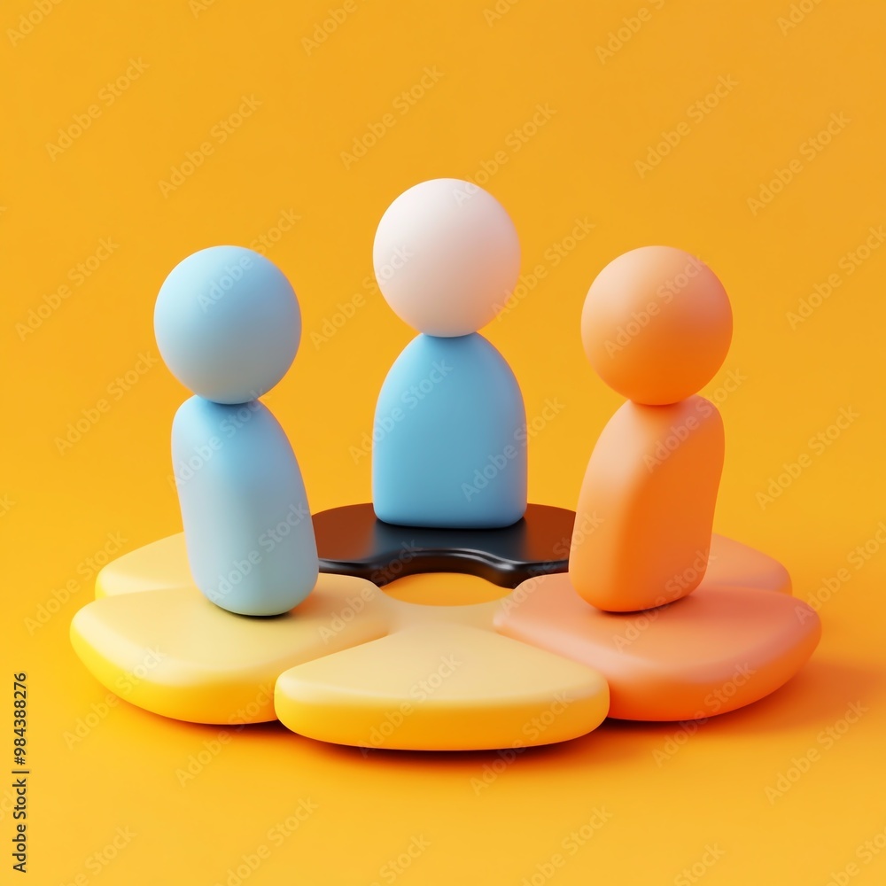 3D Strategy Icon: Plan for Effective Teamwork Logo Illustration 3D Strategy Icon: Plan for Effective Teamwork Logo Illustration