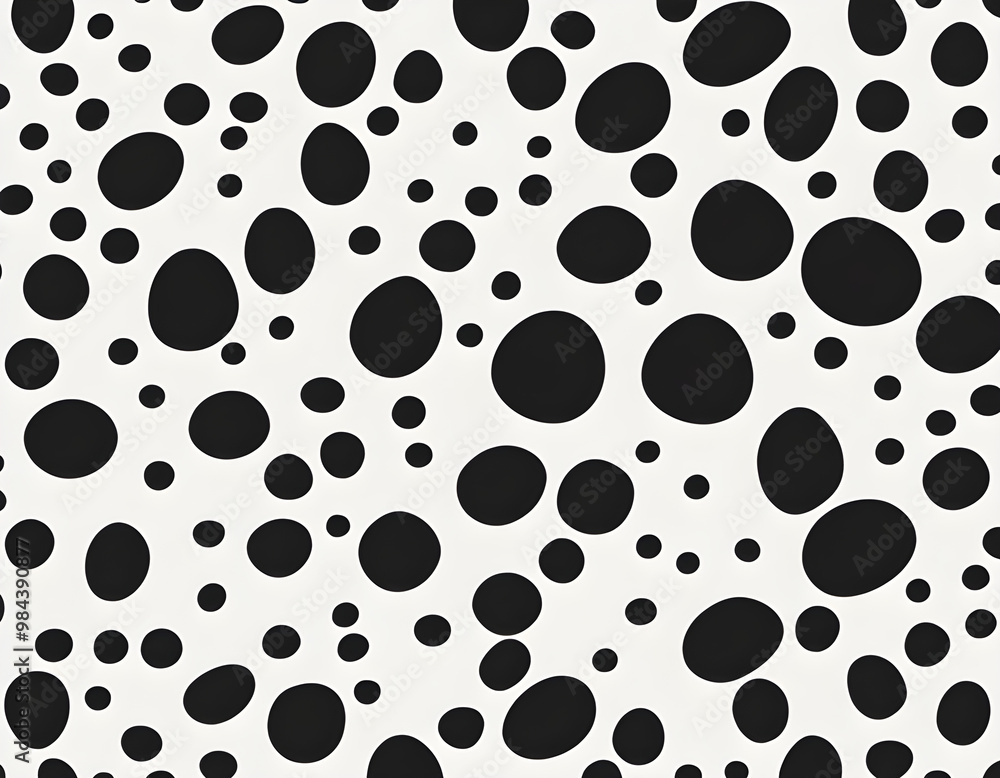 Hand Drawn Black and White Ink Polka Dot Pattern Hand Drawn Black and White Ink Polka Dot Pattern