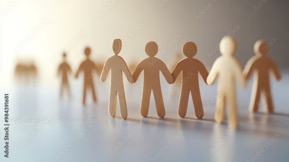 Abstract Business Team Concept with 3D Stick Figures on White Background Abstract Business Team Concept with 3D Stick Figures on White Background